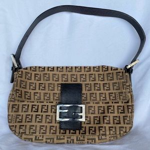 Vintage Fendi Zucchino Mini Mama Baguette